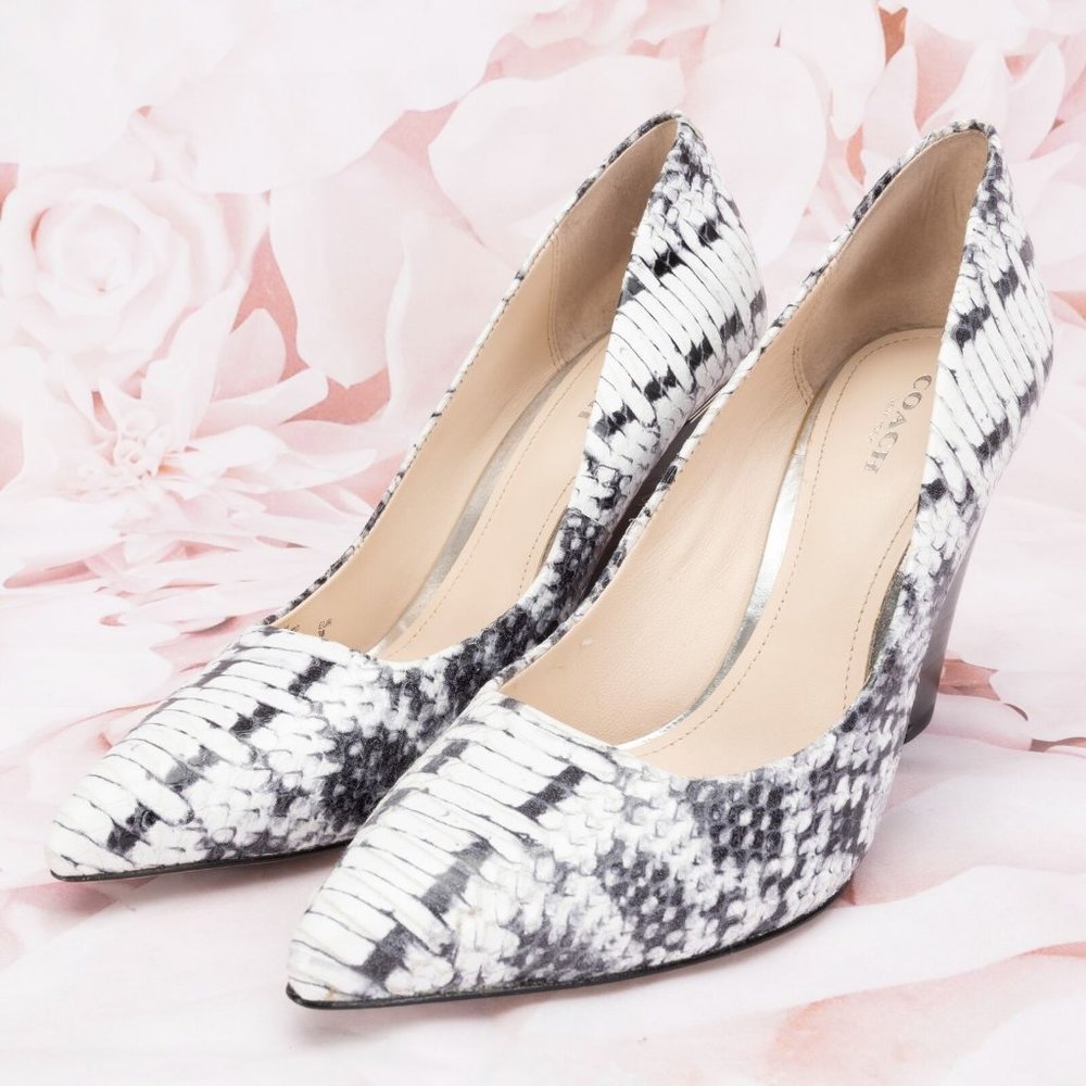 Coach Designer Snake Pattern Pointed Toe Orchard … - image 1
